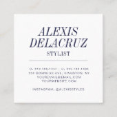 Minimalistische Eenvoudige Professionele Foto Mode Vierkante Visitekaartje (Achterkant)