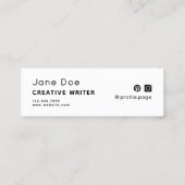 Minimalistische eenvoudige professionele QR-code Mini Visitekaartje (Achterkant)