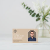 Minimalistische eenvoudige professionele QR-codefo Visitekaartje (Staand voorkant)