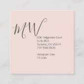 Minimalistische eenvoudige professionele typografi vierkante visitekaartje (Achterkant)