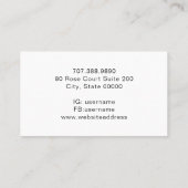 Minimalistische eenvoudige professionele typografi visitekaartje (Achterkant)