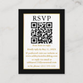 Minimalistische Eenvoudige QR Black Gold RSVP Informatiekaartje (Voorkant)