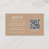 Minimalistische Eenvoudige QR-code bruiloft RSVP Informatiekaartje (Voorkant)