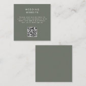Minimalistische eenvoudige QR Code bruiloft websit Informatiekaartje (Voorkant / Achterkant)