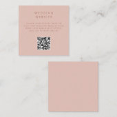 Minimalistische eenvoudige QR Code bruiloft websit Informatiekaartje (Voorkant / Achterkant)