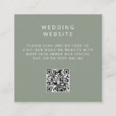 Minimalistische eenvoudige QR Code bruiloft websit Informatiekaartje (Voorkant)