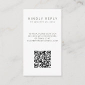 Minimalistische eenvoudige QR Code foto RSVP Informatiekaartje (Voorkant)