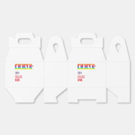Minimalistische eenvoudige regenboog afgestudeerde bedankdoosjes