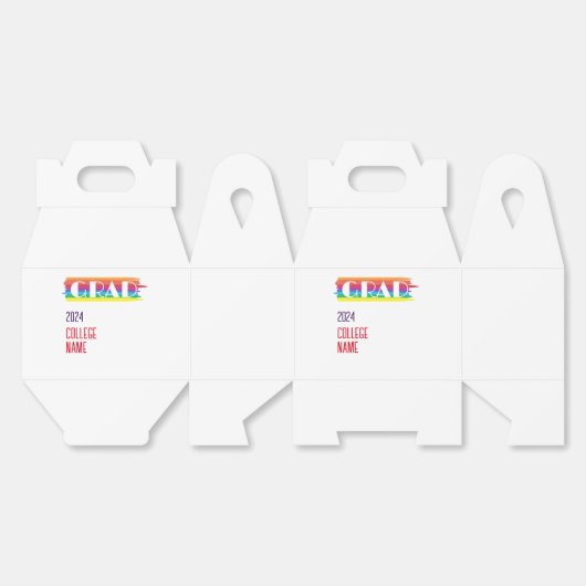 Minimalistische eenvoudige regenboog afgestudeerde bedankdoosjes (Ongevouwen)