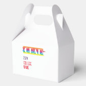 Minimalistische eenvoudige regenboog afgestudeerde bedankdoosjes (Achterkant)