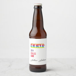 Minimalistische eenvoudige regenboog afgestudeerde bier etiket