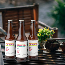 Minimalistische eenvoudige regenboog afgestudeerde bier etiket