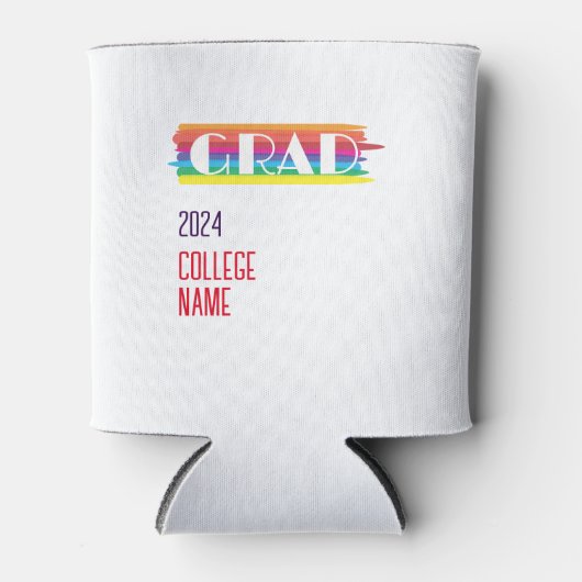 Minimalistische eenvoudige regenboog afgestudeerde blikjeskoeler (Voorkant)