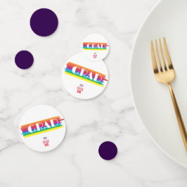 Minimalistische eenvoudige regenboog afgestudeerde confetti