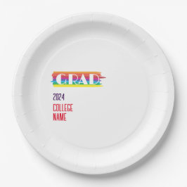 Minimalistische eenvoudige regenboog afstudeerling papieren bordje