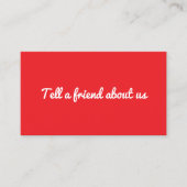 Minimalistische Eenvoudige Rode Witte Schoonheidss Aanbevelingskaartje (Voorkant)