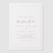 Minimalistische eenvoudige romantische klassieke S Vellum Uitnodigingen (Voorkant)