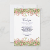 Minimalistische Eenvoudige  roos wijnstok bloemenb Bedankkaart (Voorkant)