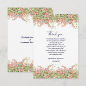 Minimalistische Eenvoudige  roos wijnstok bloemenb Bedankkaart (Voorkant / Achterkant)