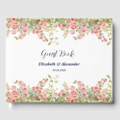 Minimalistische Eenvoudige  roos wijnstok bloemenb Gastenboek (Voorkant)