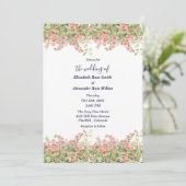 Minimalistische Eenvoudige  roos wijnstok bloemenb Kaart (Staand voorkant)