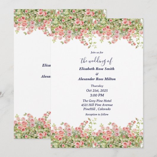 Minimalistische Eenvoudige  roos wijnstok bloemenb Kaart (Voorkant / Achterkant)