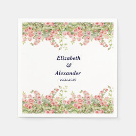 Minimalistische Eenvoudige  roos wijnstok bloemenb Servet