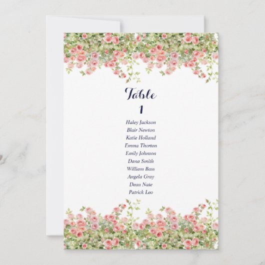 Minimalistische Eenvoudige roos wijnstok zitkaart Kaart (Voorkant)