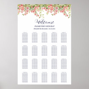 Minimalistische Eenvoudige  roos wijnstok zitkaart Poster