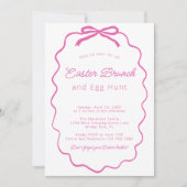 Minimalistische Eenvoudige Roze Coquette Bow Paasb Kaart (Voorkant)