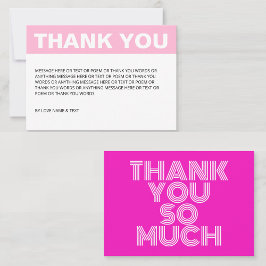 Minimalistische Eenvoudige Roze Girly Bedankkaart