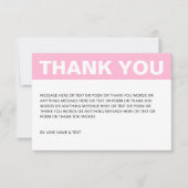 Minimalistische Eenvoudige Roze Girly Bedankkaart (Voorkant)