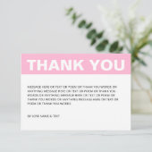 Minimalistische Eenvoudige Roze Girly Bedankkaart (Staand voorkant)