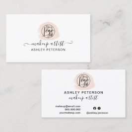 Minimalistische eenvoudige roze penseelstreek logo visitekaartje