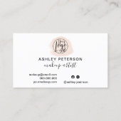 Minimalistische eenvoudige roze penseelstreek logo visitekaartje (Achterkant)