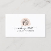 Minimalistische eenvoudige roze penseelstreek logo visitekaartje (Voorkant)