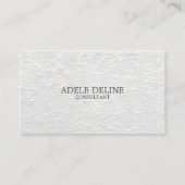 Minimalistische Eenvoudige Schone Textuur Wit Visitekaartje (Voorkant)