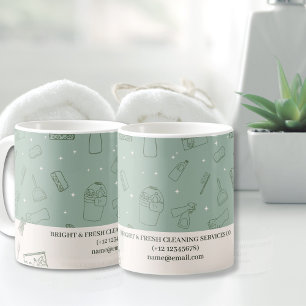 Minimalistische eenvoudige schoonmaakdiensten voor koffiemok