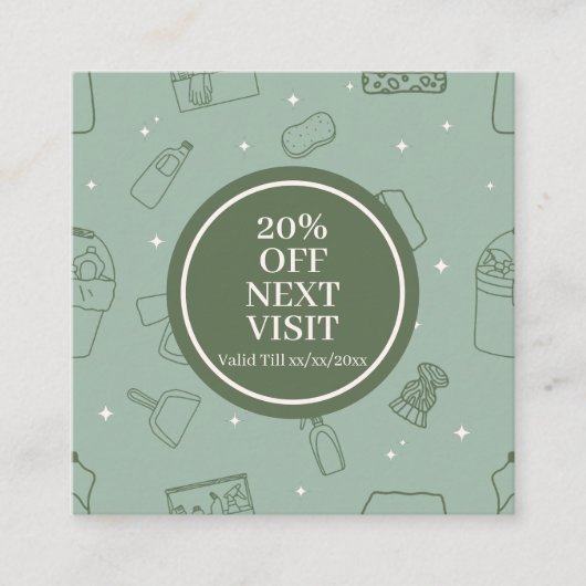 Minimalistische eenvoudige schoonmaakdiensten voor kortingskaartje (Voorkant)