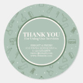 Minimalistische eenvoudige schoonmaakdiensten voor ronde sticker (Voorkant)