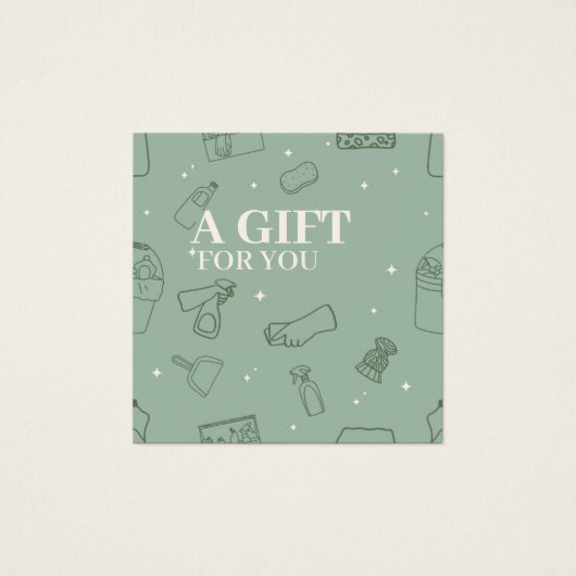 Minimalistische eenvoudige schoonmaakdiensten voor vierkante visitekaartjes (Voorkant)