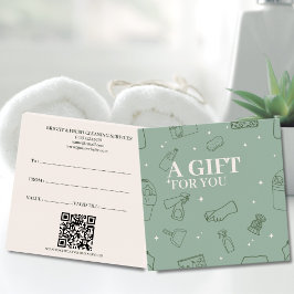 Minimalistische eenvoudige schoonmaakdiensten voor vierkante visitekaartjes