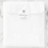 Minimalistische eenvoudige script aangepast logo b ronde sticker (Tas)