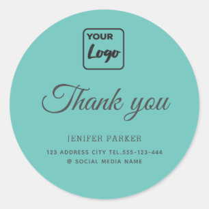 Minimalistische eenvoudige script aangepaste logo ronde sticker