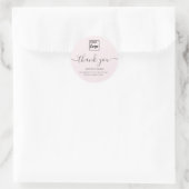 Minimalistische eenvoudige script aangepaste logo  ronde sticker (Tas)