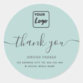 Minimalistische eenvoudige script aangepaste logo  ronde sticker