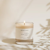 Minimalistische eenvoudige sojakaars zwart wit lab etiket