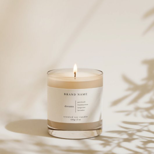 Minimalistische eenvoudige sojakaars zwart wit lab etiket