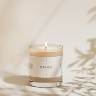 Minimalistische eenvoudige sojakaars zwart wit lab etiket