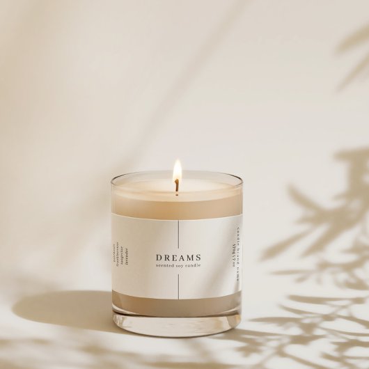 Minimalistische eenvoudige sojakaars zwart wit lab etiket